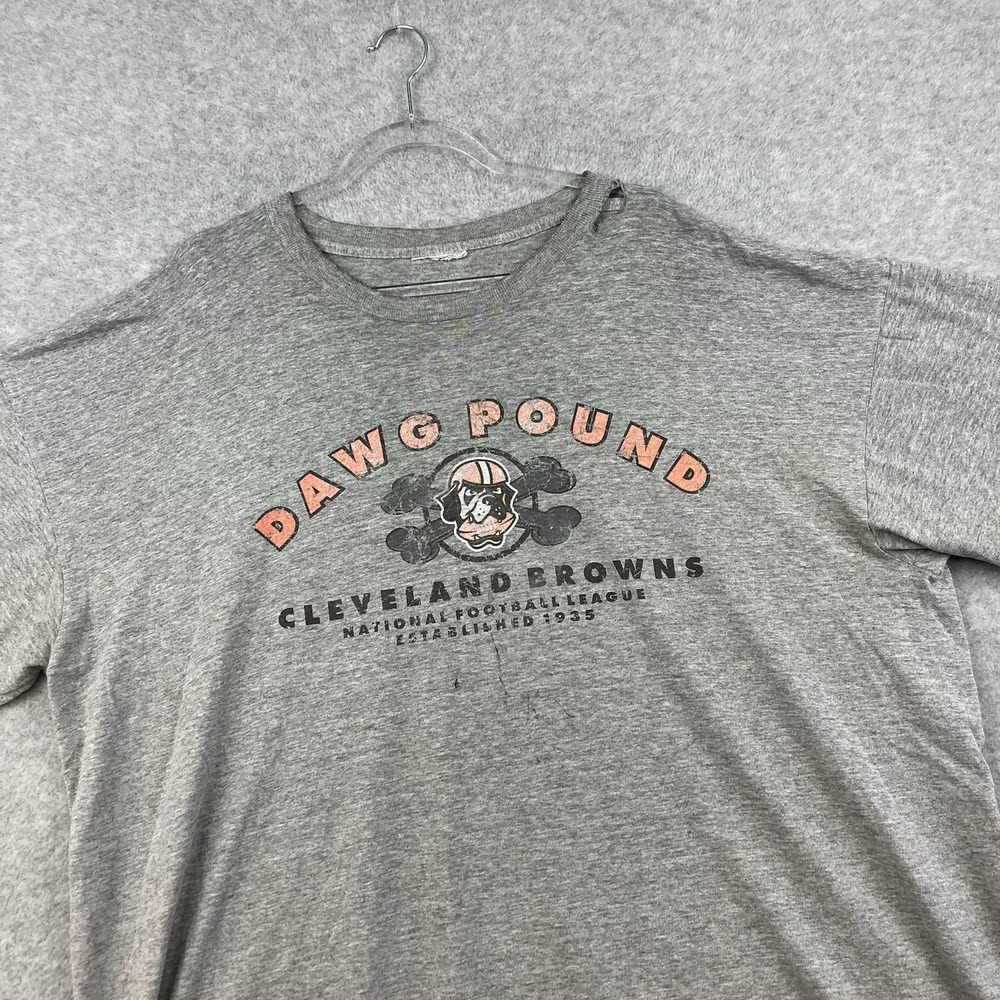 Vintage Cleveland Browns Dawg Pound Puma T-Shirt Mens XXL GRAY NFL 90s Bulldog‎